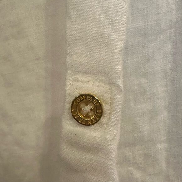 Ellen Tracy Company lace up front Chalk White Linen tunic SHIRT - Picture 10 of 12